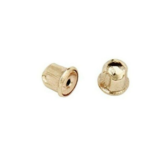 14K Solid Gold Screwbacks. A Pair of Earring Backs. Backing Only. 3x3.5mm - Picture 4 of 6